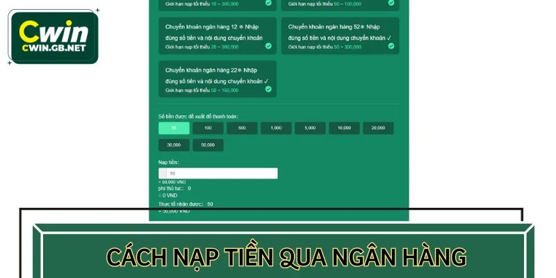 Cách nạp tiền qua ngân hàng nhanh chóng và an toàn
